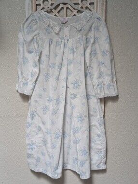 Vintage Take Nine Maternity Cottage Core Floral 3/4 Sleeve Ruffle Nightgown Sz S